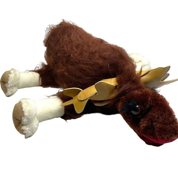 Vintage 1981 Mary Johnson Moose Reindeer Hand Puppet 19" Fuzzy Expressive RARE - Picture 11 of 11